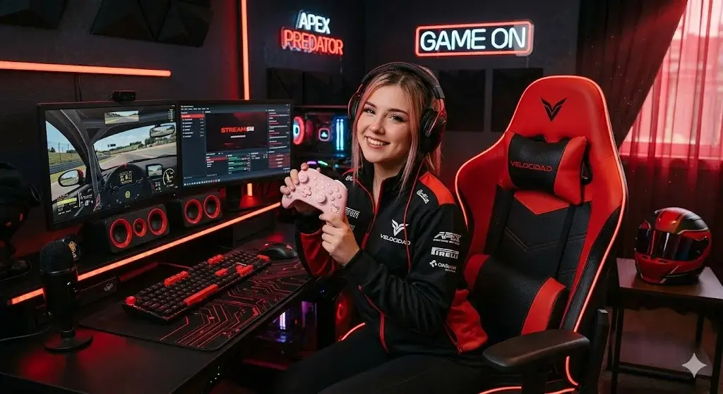 Kırmızı oyuncu koltuğu ve gaming dünyası